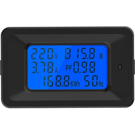 Indicateur de consommation électrique Compteur électrique domestique multifonctionnel, compteur watt-heure, compteur de tension et de courant à affichage numérique AC, moniteur de puissance - 100A (1/2)