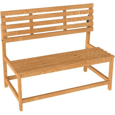 2-Sitzer Gartenbank Holz, wetterfest Sitzbank, UV-Beständig Gartenmöbel mit Umwandelbare Rückenlehnen, Parkbank 240kg belastbar, Holzbank für Balkon Terrasse, Garten, 110x61x89cm, Teak Aosom