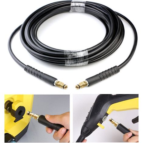Hose Pipe - 15 M - 180 Bar - For High Pressure Washer - Cold Water Use - PVC - Black (1/5)