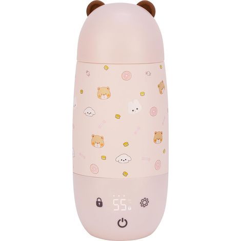 Scaldabiberon portatile da 500 ml con controllo intelligente della temperatura, riscaldamento rapido, temperatura regolabile da 37 a 55 gradi, ideale per la casa e i viaggi. (1/5)