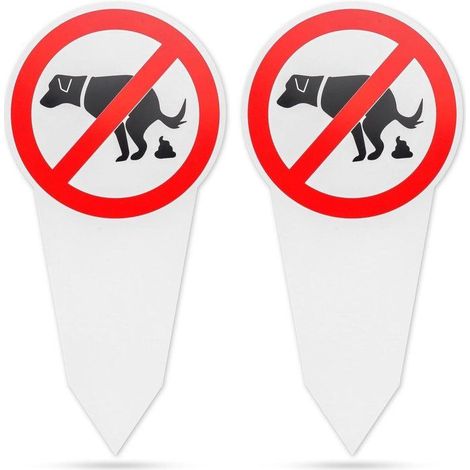 Lot de 8 panneaux « Interdiction de faire ses besoins » - Panneaux pour chiens - « Toilettes interdites ici » - pour parcs et (1/5)