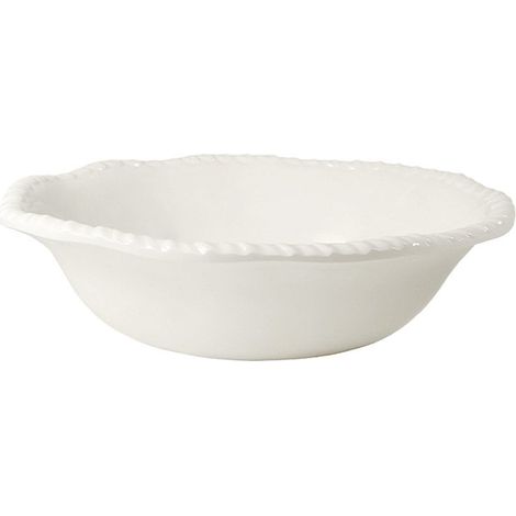 Assiette creuse ronde en mélamine crème avec bordure effet corde 20 x 20 x 5,5 cm - PANGIVO (1/4)