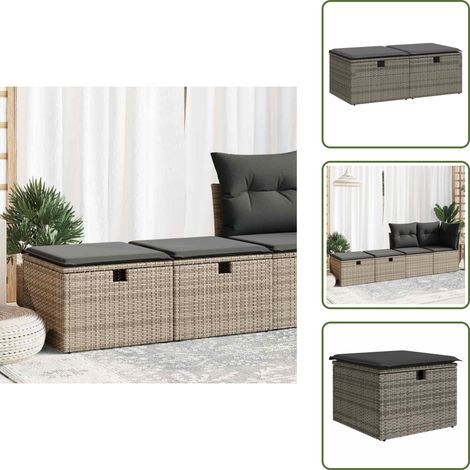 Rattan PE - vidaXL Set Divano Giardino 2 pz con Cuscini Grigio Polyrattan Acacia - Poli rattan