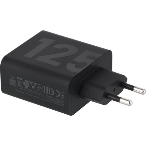 Caricabatterie da parete Motorola TurboPower 125W con doppia porta USB-C (2x) e cavo USB-C da 1 m, colore nero. (1/5)