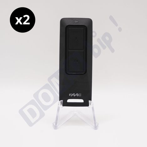 Faac – Télécommande bi-fréquence 433/868 MHz – Lot de 2 émetteurs 2 canaux – Compatible SLH – Codage sécurisé AES-128 – Gestion à distance Simply Connect