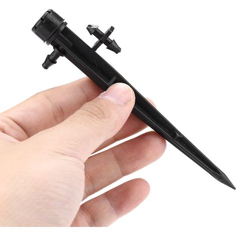 Gotero de riego estabilizado de 50 x 360° con 8 orificios ajustables, caudal variable, compatible con mangueras de 4/7 mm. (1/5)
