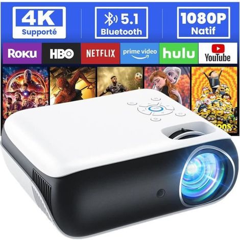 Projecteur - HOPVISION - 4K - Mini Projecteur Bluetooth 5.1 - 9500 Lumens - FHD 1080p (1/4)