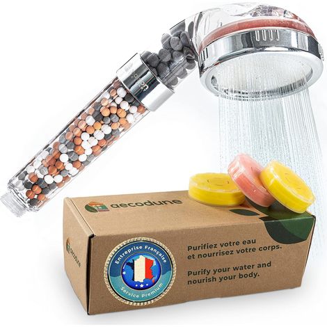 Pommeau De Douche - Filtre Vitamine C - Élimine Chlore Et Calcaire - Pression Renforcée - Universel - 1 Pièce (1/5)