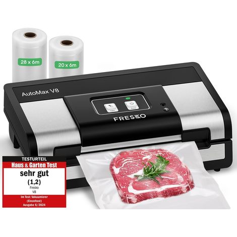 Machine Sous Vide Alimentaire, Aspiration de 18 L/min,V8  Machine Sous Vide Mains Libres, Détection Sec/Humide, Coupeur Intégré et rangement du sac, bac à liquide amovible