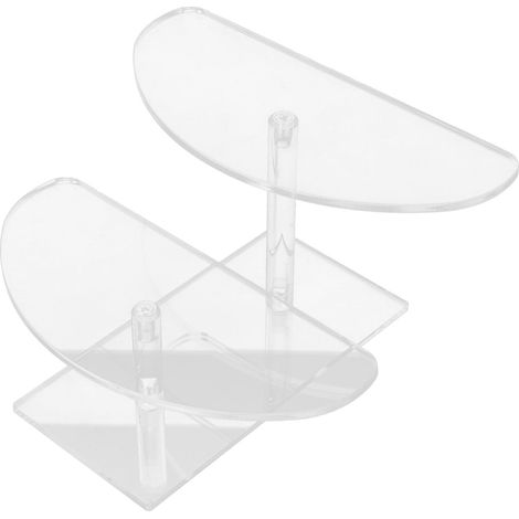 Présentoir acrylique à deux niveaux, transparent, support à bijoux et support de rangement, acrylique robuste avec surface lisse, multifonctionnel pour cosmétiques, parfums et figurines (1/5)
