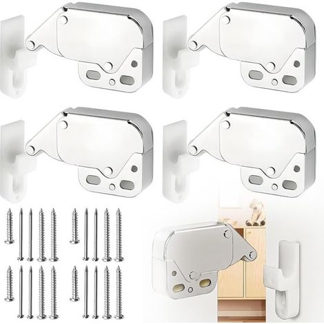 4 mini pestillos automáticos de resorte,mini pestillos táctiles,cerradura de seguridad para puertas de armarios y muebles,puertas de armarios