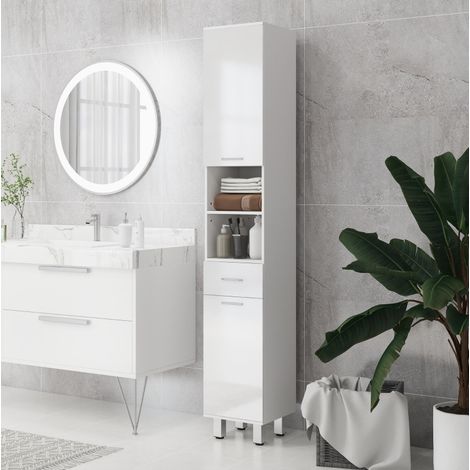 Mobile bagno con cassetto e ante 30x30x180 cm OKMYHOME (1/4)