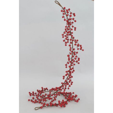Ramo decorativo con bacche rosse 150 cm
