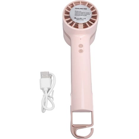 Portable Mini Cold Compress Fan, USB Rechargeable, Fast Cooling, Quiet, Small, Personal Use for Home, Outdoor, Office, Pink (1/5)