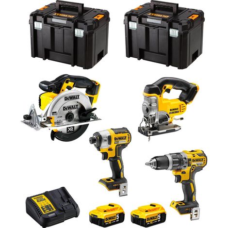 DeWALT Kit DWK402 (DCD796 + DCF887 + DCS331 + DCS391 + 2 x 5,0 Ah + DCB115 + 2 x TSTAK VI) (1/5)