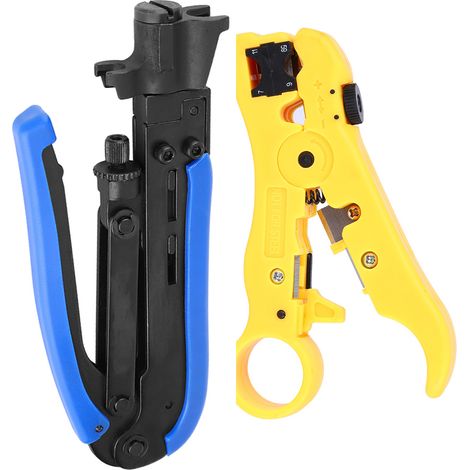 connecteurs coaxiaux, pince à sertir et à dénuder pour câble coaxial, outil de compression et de dénudage de fils (1/5)