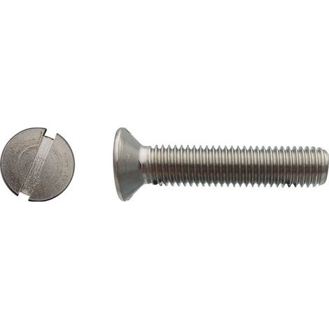 200 Vis Métaux Tête Fraisée Fendue 4 x 70 mm - DIN 963 - Inox A2 - D-Work
