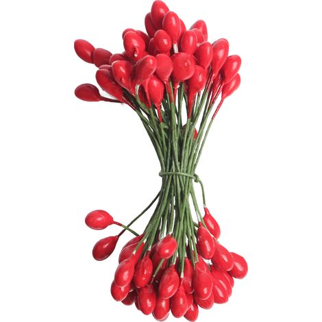 GARRYFIZH Décoration de Noël à faire soi-même en fil de fer rouge : baie à deux têtes