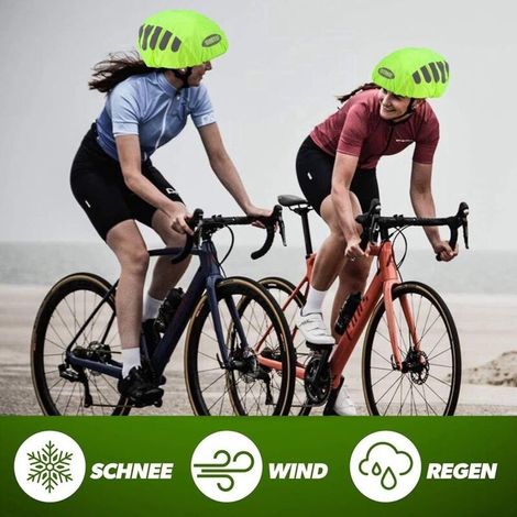 Housse de pluie pour casque de vélo ING, lot de 2, avec bandes réfléchissantes, imperméable, rose et verte.-AquaForge (1/5)