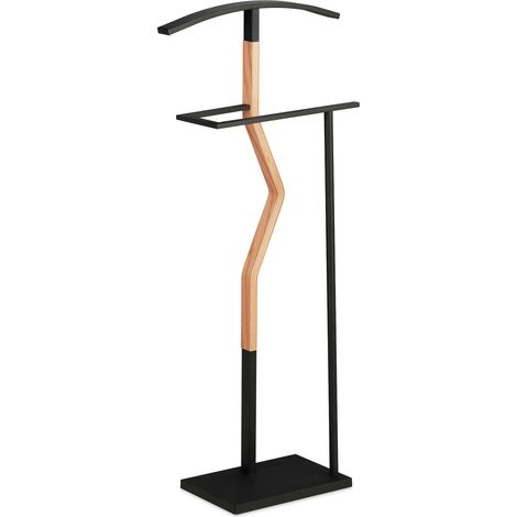 Valet de chambre élégant pour vêtements penderie 107 x 48 x 20 cm usage pratique design moderne en MDF noir (1/5)