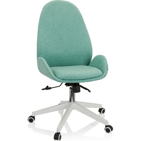 Chaise de Bureau AVEA I Tissu Bleu Chaise pivotante réglable en Hauteur avec Haut Dossier Ergonomique (1/5)
