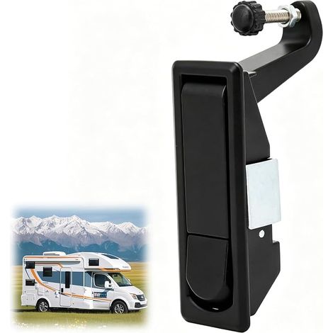 Boat Lock Zinc without Cylinder Recessed Black (1/3)