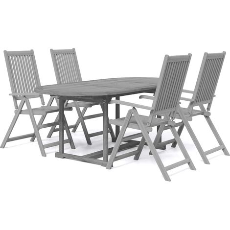 Maison Exclusive - 5-tlg. Garten-Essgruppe Massivholz Akazie (1/5)