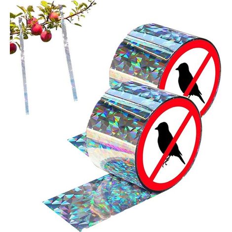 2 Stück Vogelabwehrband 4,5 cm x 80 m Holografisches Vogelabwehrband Taubenabwehr Vogelscheuchenabwehr Reiherabwehr Reißfest Zuschneidbar Umweltf (1/5)