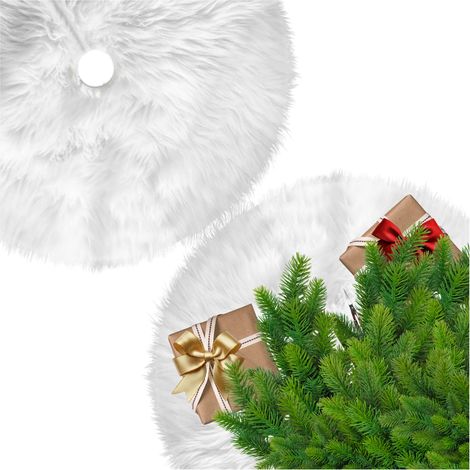 Matte, Weihnachtsbaumteppich, flauschiger Fellteppich, dekorative Abdeckung 115 cm (1/5)