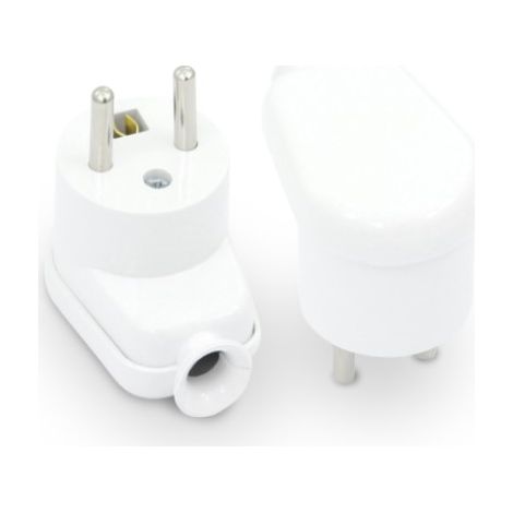 Enchufe extraíble en ángulo, 2P+Z, 16A, 250V blanco - VT-301-0010