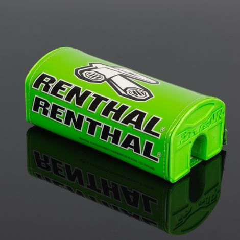Esponja Renthal para manillar fatbar, almohadilla verde con logo Renthal.