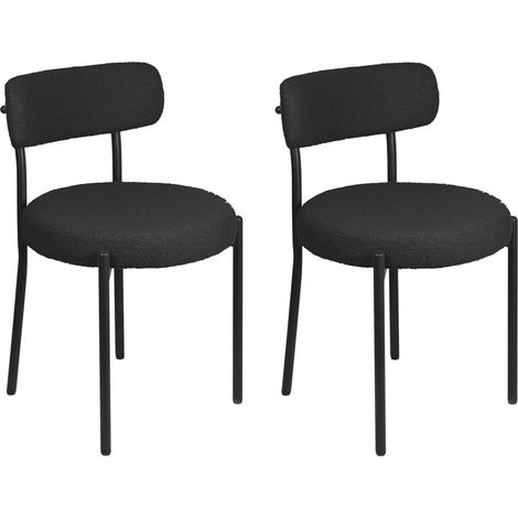 Lot de 2 Chaises en Fausse Fourrure—Chaises Salle à Manger avec Pied Métal, Chaise de Cuisine Confortable Pour Cuisine (1/5)