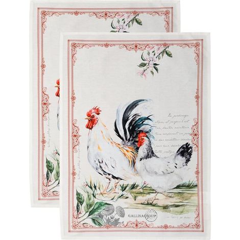 Campagne Kitchen Bar Tea Towels Soft Cotton 100% Cotton Courtyard, 50.8 x 70 cm (1/5)