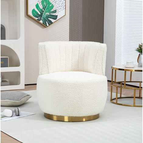 Silla giratoria 360° de Teddy blanco, 62,5 x 62 x 69,5 cm, asiento acolchado (1/5)