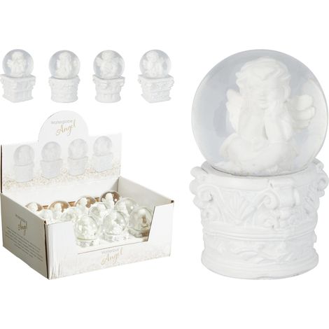 Sfera d'acqua con angelo 4,5 cm trasparente modello assortito PERAGA CHRISTMAS
