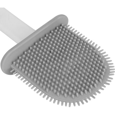 Brosse WC murale de nettoyage en profondeur avec support à séchage rapide et manche long, blanche. (1/5)