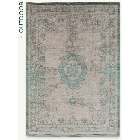 Medaillon-Design – Fading World Medaillon-Teppich – hergestellt in Belgien – mechanisches Jacquard-Flachgewebe – handgefertigt – natürlich rutschfest – 100 % Baumwolle – Jade Oyster – 140 x 200 cm