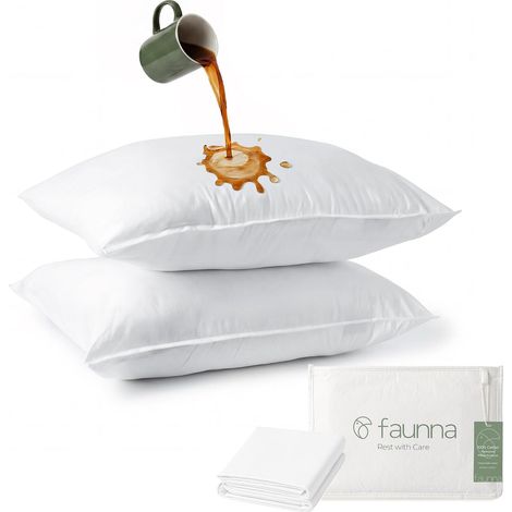 Taies d’Oreiller Imperméables 50 x 70 cm, Lot de 2 Protège-Oreillers avec Fermeture Éclair, Housses Anti-Acariens, Respirantes, Douces, Adaptées aux Personnes Sensibles (1/5)