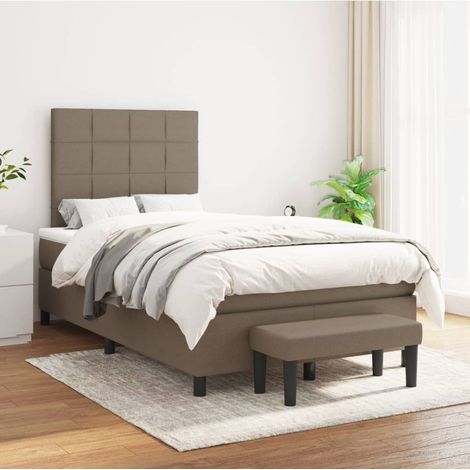 Boxspringbett mit Matratze Taupe 120x200 cm Stoff