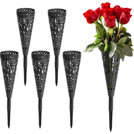 Ensemble de 6 vases funéraires, vases commémoratifs, pour la décoration de cimetière, mémorial de pelouse. (1/5)