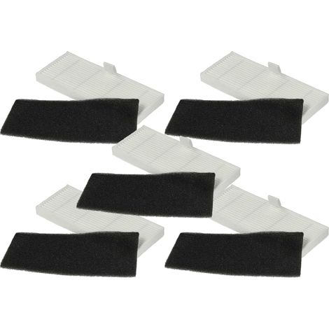 vhbw Set di filtri compatibile con Proscenic M8 Pro aspiratore - 10x filtro di ricambio (filtro polveri fini, filtro di spugna)
