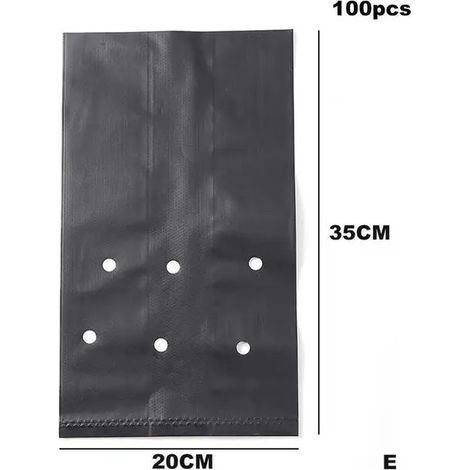 100 sacs de pépinière en PE - Pots de culture plastique avec trous de drainage - Pour semis, fruits, légumes, fleurs - Jardinage (1/5)