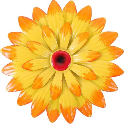 Schmiedeeisen Sonnenblumenwanddekoration Blumen-Wandbehänge Wanddekoration Gartendekoration (1/5)