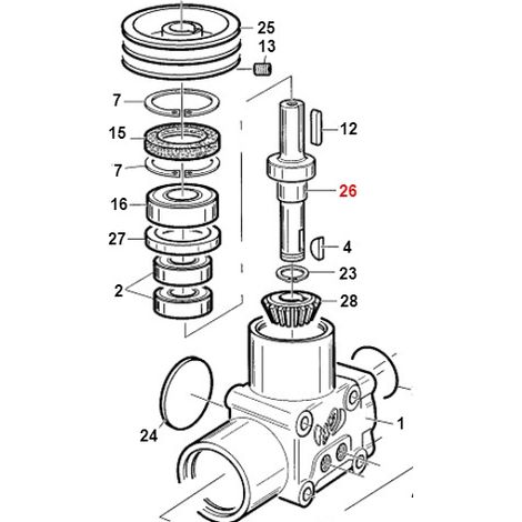 Albero corto portapuleggia doppia TURBO1 ORIGINALE GIANNI FERRARI 01.40.00.2430