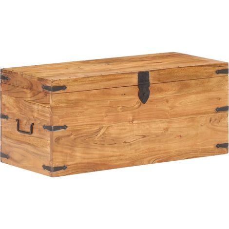 Coffre 90x40x40 cm Bois d'acacia solide (1/5)