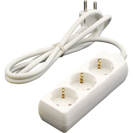 Base Multiple 3 Tomas s/interruptor 3m blanco