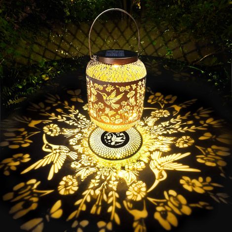 Lanterne Solaire Exterieur LED Lampe Solaires IP65 Étanches Lampe Solaire Exterieur Métal Patio Terrasse Table Fleurs (1/4)