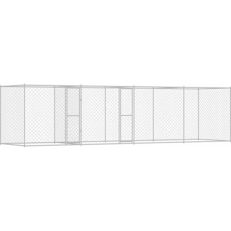 Jaula para perro Plateado 600 x 200 x 200 cm Acero Galvanizado vidaXL