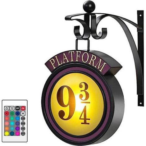 Veilleuse Murale - Plateforme 9¾ - 16 Couleurs RVB - Télécommande Incluse - Pour Chambre Enfants ou Décoration Thématique - 1 Pièce (1/5)