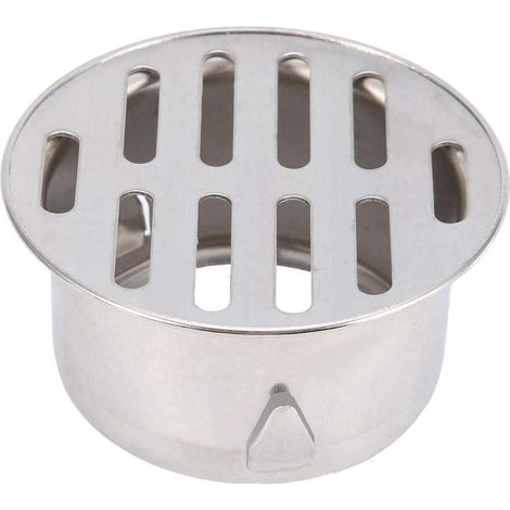 Siphon de Sol en Acier Inoxydable, Couvercle de Grille Rond Anti-Blocage Rond, Crépines de Vidange de Balcon(75 Bouche Plate) (1/5)